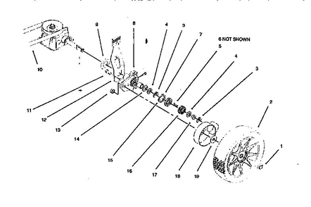 Rear Axle Assembly Diagram and Parts List for 10321 790001 & UP Lawn Boy Lawn Mower